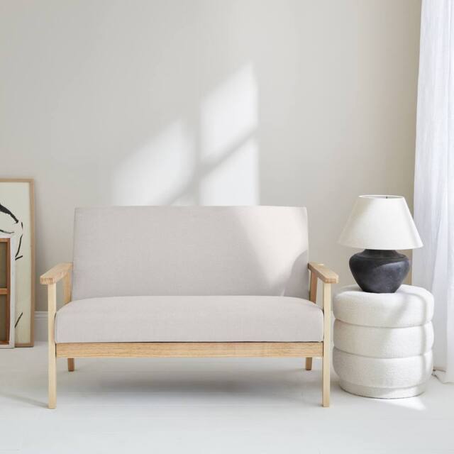 sweeek 2-seater scandi-style loveseat sofa in Beige - image 1