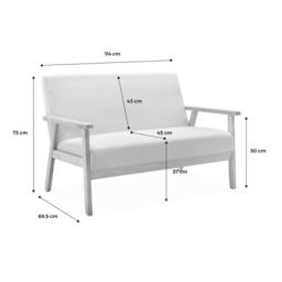 sweeek 2-seater scandi-style loveseat sofa in Beige - thumbnail 5