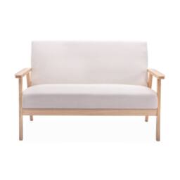 sweeek 2-seater scandi-style loveseat sofa in Beige - thumbnail 7