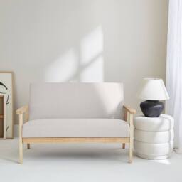 sweeek 2-seater scandi-style loveseat sofa in Beige - thumbnail 1