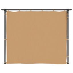 Berkfield Home Gazebo with Curtains 3x3 m Taupe Steel in Beige - thumbnail 4