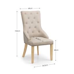 Cheshire Windsor Premium Button Back Dining Chairs - Set of 2 in Ecru - thumbnail 6