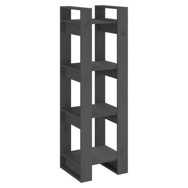 Berkfield Home Book Cabinet/Room Divider Grey 41x35x125 cm Solid Wood Pine - Size: 41 x 35 x 125 cm - image 1