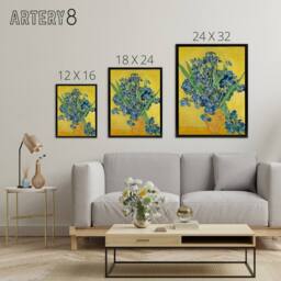 "Artery8 Van Gogh Irises Painting Framed Canvas Wall Art Print in Yellow - Size: W12"" x H16""" - thumbnail 4