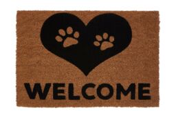 Orsina Filta Paw Heart Doormat in Natural - Size: 100 cm diameter - thumbnail 1
