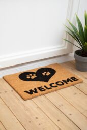 Orsina Filta Paw Heart Doormat in Natural - Size: 100 cm diameter - thumbnail 3