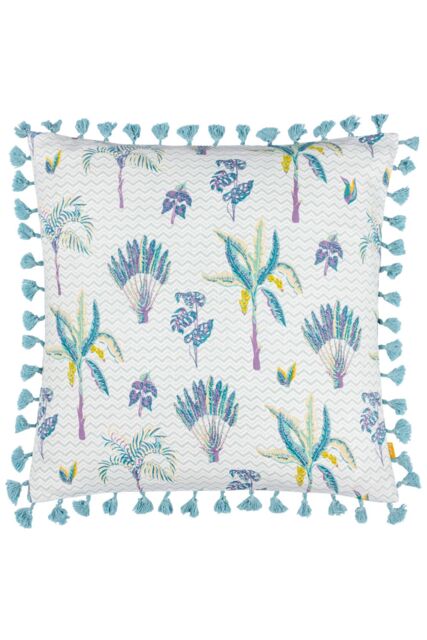 Furn Chamae Floral Tasselled Cushion in Lilac - Size: 50 cm x 50 cm - image 1