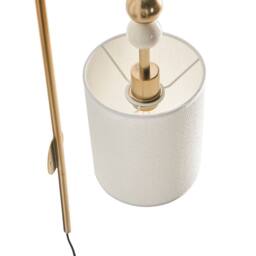 Wyld and Coco Wall Lamp Brass Finish Iron Beige Fabric Drum Shade Mid Century - thumbnail 4
