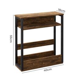 Levede Coffee Table with Storage Shelf Bedside Cabient Sofa Side End Tables in Brown - thumbnail 7