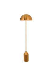 Netlighting Nova Floor Lamp Antique Brass Plate & Gloss White 1 Light IP20 E27 in Gold - thumbnail 1