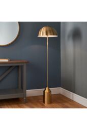 Netlighting Nova Floor Lamp Antique Brass Plate & Gloss White 1 Light IP20 E27 in Gold - thumbnail 2