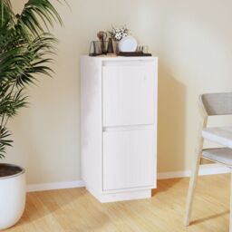 Berkfield Home Sideboard White 31.5x34x75 cm Solid Wood Pine - thumbnail 1