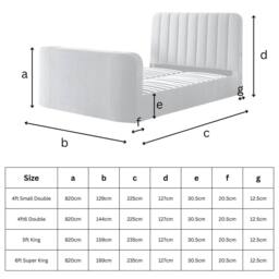 Aspire Cresta Curved Chenille TV Bed with Ottoman Storage in Taupe - Size: Double - thumbnail 8