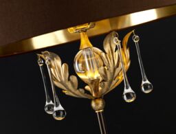 Loops Table Lamp Handmade with Glass Drops Brown Shade Bronze Gold LED E27 60W Bulb - thumbnail 2