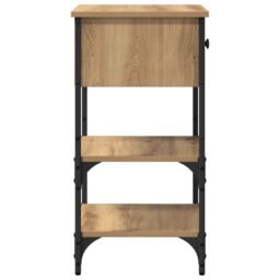 Berkfield Home Bedside Cabinets 2 pcs Artisan Oak 34x36x70 cm Engineered Wood in Beige - Size: 34 x 36 x 70 cm - thumbnail 8