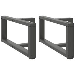 Berkfield Home Coffee Table Legs T-Shaped¬†2 pcs Anthracite 70x25x(30-31) cm Steel in Black - thumbnail 1