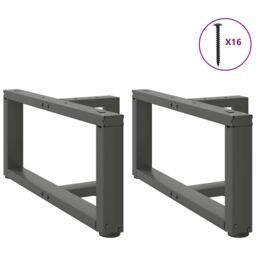 Berkfield Home Coffee Table Legs T-Shaped¬†2 pcs Anthracite 70x25x(30-31) cm Steel in Black - thumbnail 3