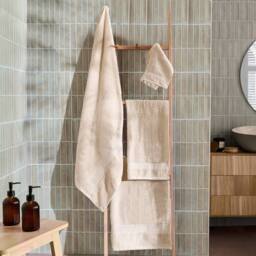 OHS Luxury 100% Cotton Bath Sheet Bathroom Towel in Beige - thumbnail 1