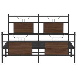 Berkfield Home Bed Frame without Mattress Brown Oak 140x190 cm Engineered Wood - thumbnail 6