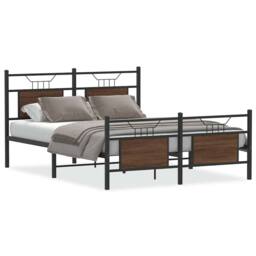 Berkfield Home Bed Frame without Mattress Brown Oak 140x190 cm Engineered Wood - thumbnail 1
