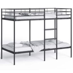 Berkfield Home Bunk Bed without Mattress Black 100x190 cm Steel - thumbnail 4