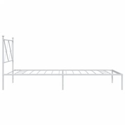 Berkfield Home Metal Bed Frame without Mattress with Headboard White 100x200cm - Size: 100x200 cm - thumbnail 5