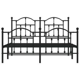 Berkfield Home Metal Bed Frame with Headboard & Footboard Black 140x200 cm - thumbnail 5
