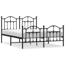 Berkfield Home Metal Bed Frame with Headboard & Footboard Black 140x200 cm - thumbnail 2