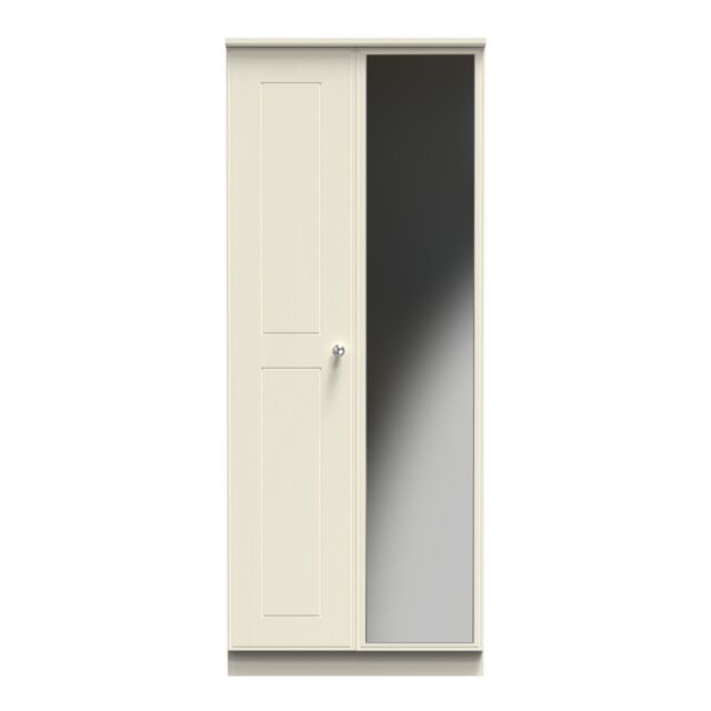 Ready Assembled 2 U Albert 2 Door Mirrored Wardrobe (Ready Assembled) in Cream - image 1