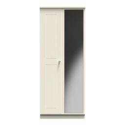 Ready Assembled 2 U Albert 2 Door Mirrored Wardrobe (Ready Assembled) in Cream - thumbnail 1