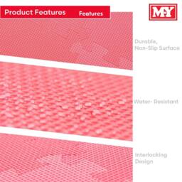 M.Y Pink Foam Baby Play Mat Floor Tiles 29x29 in Baby Pink - Size: 3 Pack - thumbnail 4