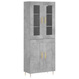 Berkfield Home Highboard Concrete Grey 69.5x34x180 cm Engineered Wood - thumbnail 3