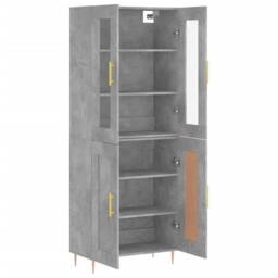 Berkfield Home Highboard Concrete Grey 69.5x34x180 cm Engineered Wood - thumbnail 4