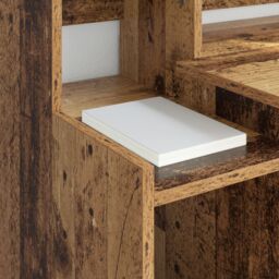 Berkfield Home Desk with Desk Lamps with Shelf with Storage Old wood Engineered wood in Brown - thumbnail 5