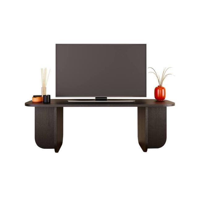 BIMOSSA Wooden TV Stand 100 cm Small TV Unit for TVs up to 43 Inch, Modern Compact TV Table Stand w/ Storage Shelf, TV Cabinet for Living Room, Media - image 1