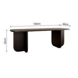 BIMOSSA Wooden TV Stand 100 cm Small TV Unit for TVs up to 43 Inch, Modern Compact TV Table Stand w/ Storage Shelf, TV Cabinet for Living Room, Media - thumbnail 3