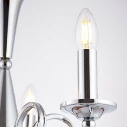 Loops Hanging Flush Ceiling Pendant 5 Light CHROME Chandelier Classic Lamp Bulb Holder - thumbnail 4