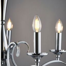 Loops Hanging Flush Ceiling Pendant 5 Light CHROME Chandelier Classic Lamp Bulb Holder - thumbnail 5