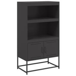 Berkfield Home Highboard Black 68.5x38.5x123.5 cm Steel - thumbnail 1