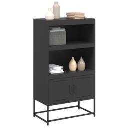 Berkfield Home Highboard Black 68.5x38.5x123.5 cm Steel - thumbnail 4