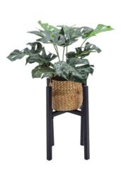 Living and Home Simple Style Metal Plant Stand Flower Pot Holder in Black - thumbnail 3