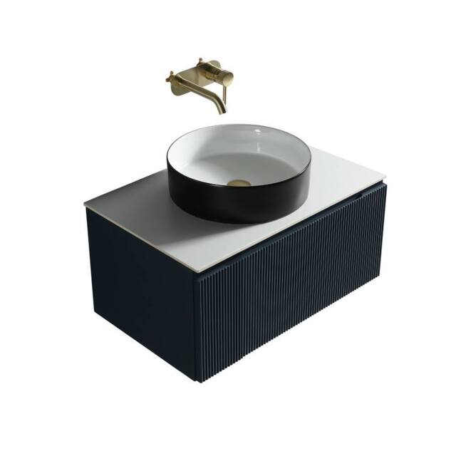 Bathroom Kingdom Flauto Midnight Wall Hung Basin Vanity 600mm in Blue - image 1