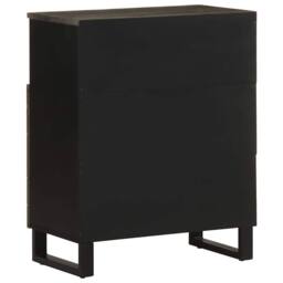 Berkfield Home Sideboard Black 60x33x75 cm Solid Wood Mango - Size: 60 x 33 x 75 cm - thumbnail 5