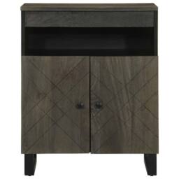 Berkfield Home Sideboard Black 60x33x75 cm Solid Wood Mango - Size: 60 x 33 x 75 cm - thumbnail 3