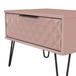 Ready Assembled 2 U Islay 1 Drawer Wide Side Table (Ready Assembled) in Dusty Pink - thumbnail 5