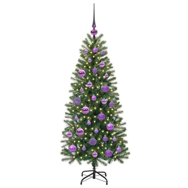 Berkfield Home Elegant Artificial Christmas Tree with 150 LEDs Green 120 cm PE a - image 1