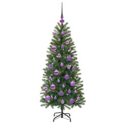 Berkfield Home Elegant Artificial Christmas Tree with 150 LEDs Green 120 cm PE a - thumbnail 4