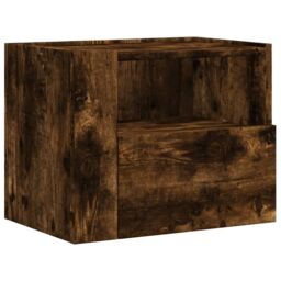 Berkfield Home Wall-mounted Bedside Cabinets 2 pcs Smoked Oak 45x30x35 cm in Brown - Size: 45 x 30 x 35 cm - thumbnail 2