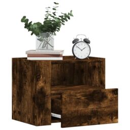 Berkfield Home Wall-mounted Bedside Cabinets 2 pcs Smoked Oak 45x30x35 cm in Brown - Size: 45 x 30 x 35 cm - thumbnail 1
