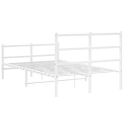Berkfield Home Metal Bed Frame without Mattress with Footboard¬†White 120x190cm in White - Size: 120x190 cm - thumbnail 7